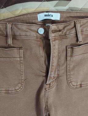 mica Los Angeles Tan High-Rise Crop Pants